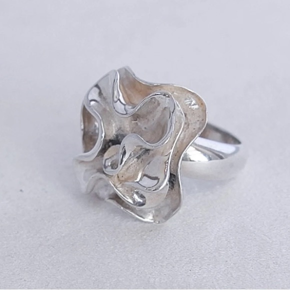 Silpada Rare Vintage Solid Sterling Silver Flower Bloom Ring. Sz 8 - Picture 5 of 9
